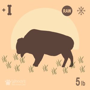 Raw Bison with Bones (5lb) - Frozen - Pet Food