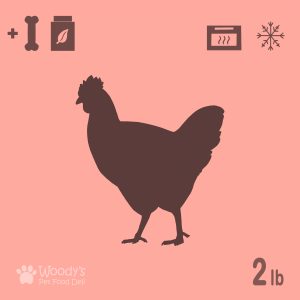 Cooked Chicken with bones and supplements - Frozen - 2lb - Pet Food