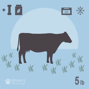 Grass-Fed Beef with Chicken Bones and Supplements (5lb) - Cooked - Frozen - Pet Food
