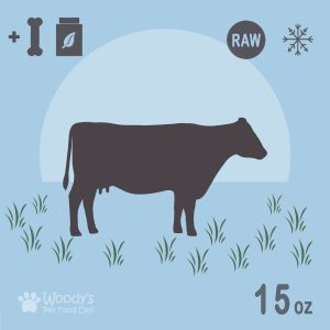 Raw Grass-fed Beef with Chicken Bones and Supplements - Frozen - 15oz- Pet Food