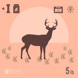 Free Range Venison with Bones and Supplements - Cooked - Frozen - 5lb - Pet Food
